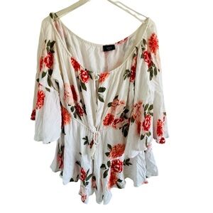 Vici Floral Off-Shoulder Short Romper